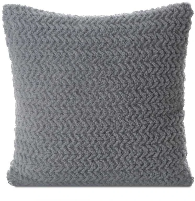 Pilka dekoratyvinė pagalvė 45x45 cm su tekstūriniu raštu