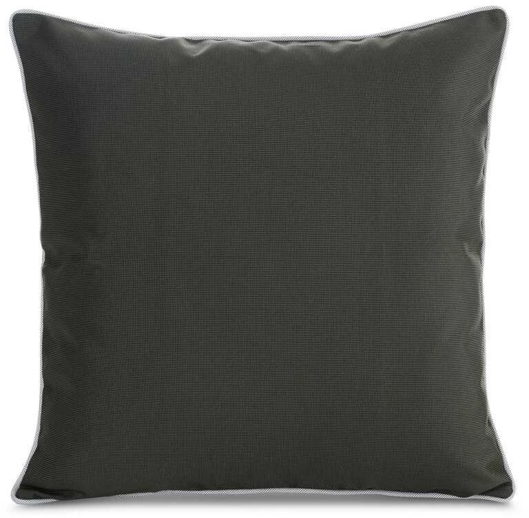Tamsiai pilkas lauko pagalvės užvalkalas su apvadu 45x45 cm