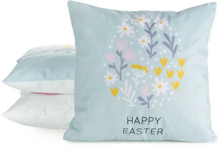 Velykinė pagalvėlė Happy Easter su gėlių margučiu