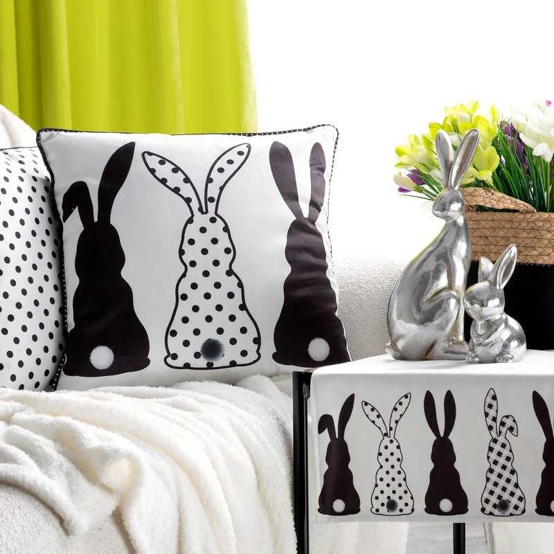 Eurofirany CHP/SPRING/Juodas/4 45X45 Juodas+Baltas VELVET
