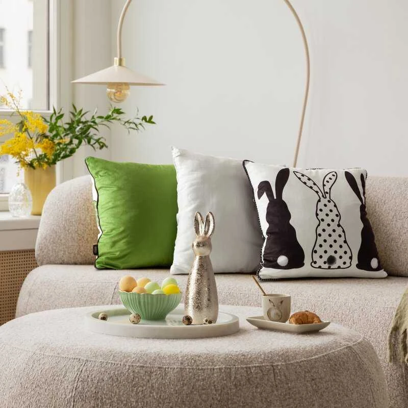 Eurofirany CHP/SPRING/Juodas/4 45X45 Juodas+Baltas VELVET