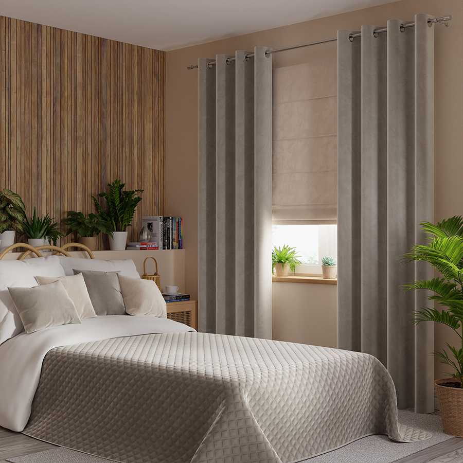 Lean Sport Velveto lovatiesė VELVI GRAY BEIGE, 220x240 cm