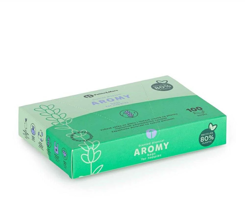 Petite&Mars Aromas - maišeliai naudotoms sauskelnėms, servetėlės | 100 vnt