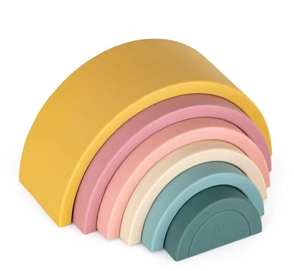 Petite&Mars Rainbow - žaislas, silikoninė dėlionė | Intensyvi ochra