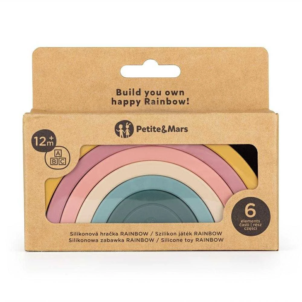 Petite&Mars Rainbow - žaislas, silikoninė dėlionė | Intensyvi ochra