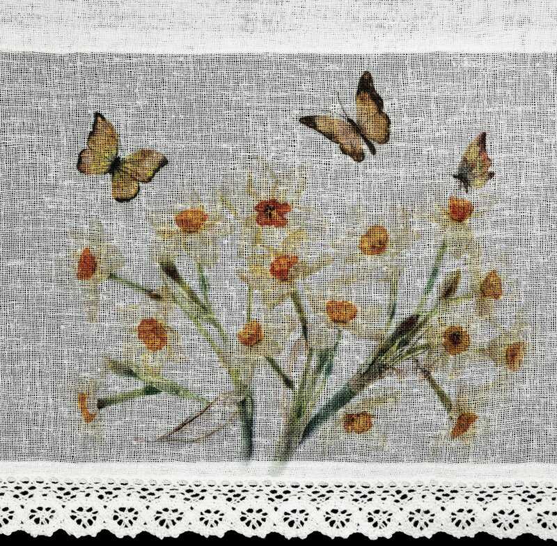 Eurofirany FIR/FLORA/B+ŻÓŁ 30X150 Dieninės užuolaidos