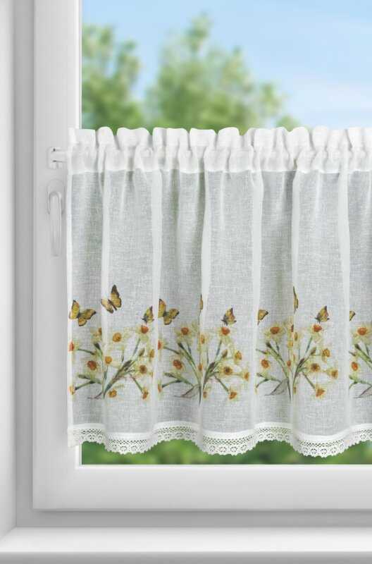 Eurofirany FIR/FLORA/B+ŻÓŁ 60X150 Dieninės užuolaidos Dieninės užuolaidos