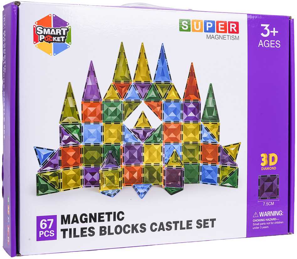 3D magnetinių blokelių rinkinys 67 vnt