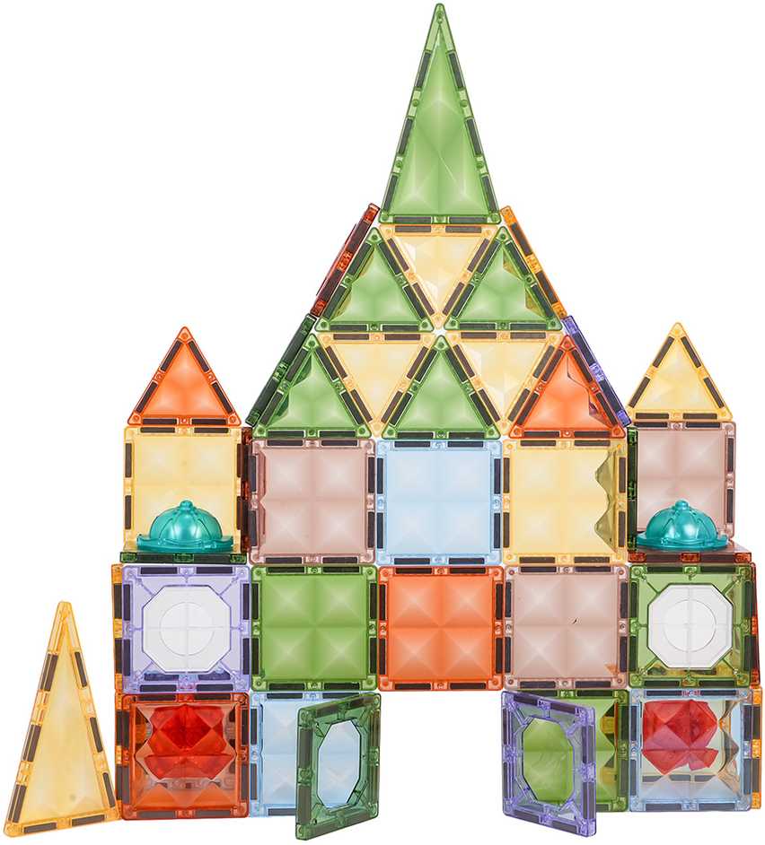 3D magnetinių blokelių rinkinys su foniniu apšvietimu, 75 vnt