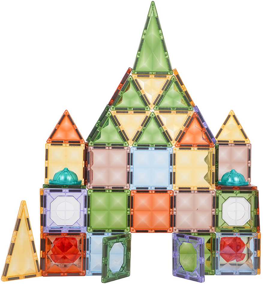 3D magnetinių blokelių rinkinys su foniniu apšvietimu, 75 vnt
