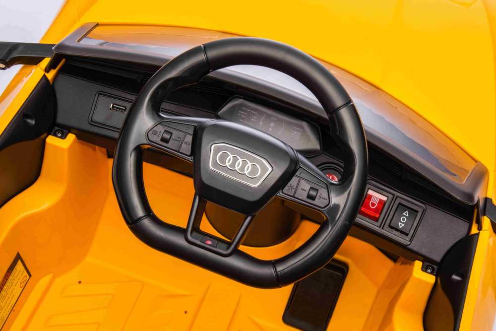 Ramiz Sp. z o.o. Ramiz Sp. su o.o. Elektromobilis Audi SQ8 geltonas 12V 2x35W