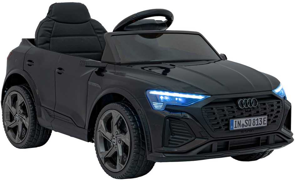 RAMIZ Elektromobilis Audi SQ8 juodas su LED žibintais