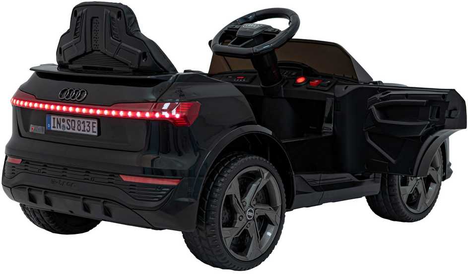 RAMIZ Elektromobilis Audi SQ8 juodas su LED žibintais