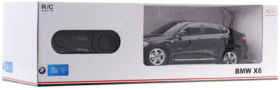BMW X6 juoda RASTAR modelis 1:24 Zdalnie sterowane Auto SUV + pilot
