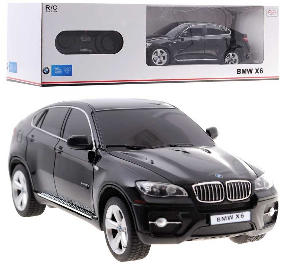 BMW X6 juoda RASTAR modelis 1:24 Zdalnie sterowane Auto SUV + pilot