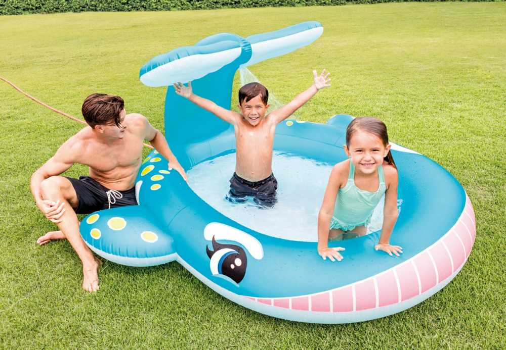 Intex Banginio formos baseinas su purkštuvu, 201x196x91cm