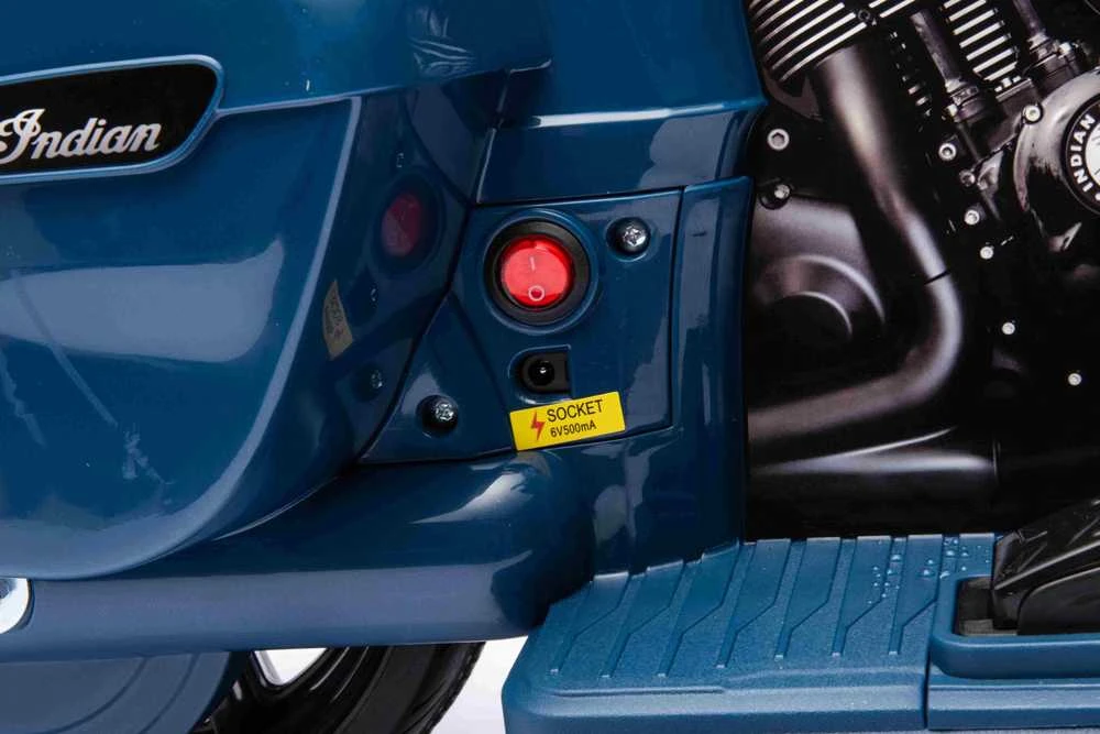 Blue Mėlyna Elektrinis motociklas Chopper INDIAN, Mėlyna