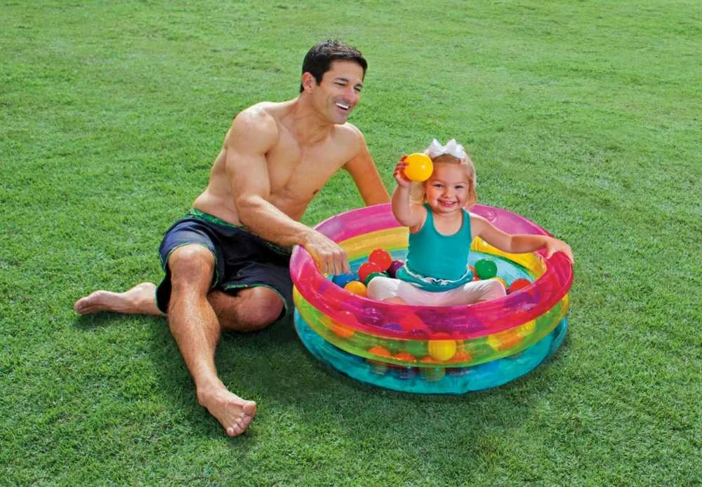 INTEX pripučiamas žaidimų kilimėlis su kamuoliukais 86 x 25 cm, modelis 48674