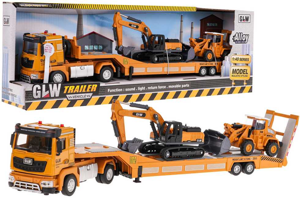 Statybinių transporto priemonių rinkinys su vilkiku RAMIZ
