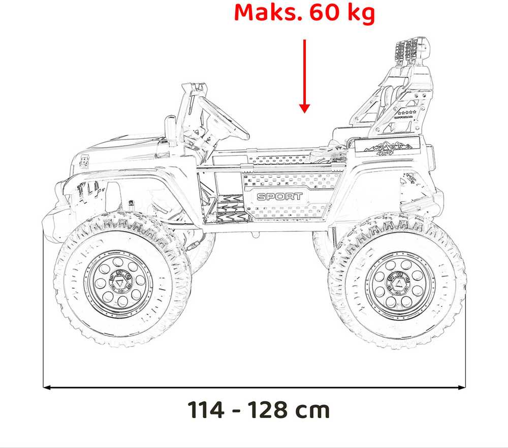 Važiuoklė Extreme Sport 4x4 Zmienna Wielkość Raudona