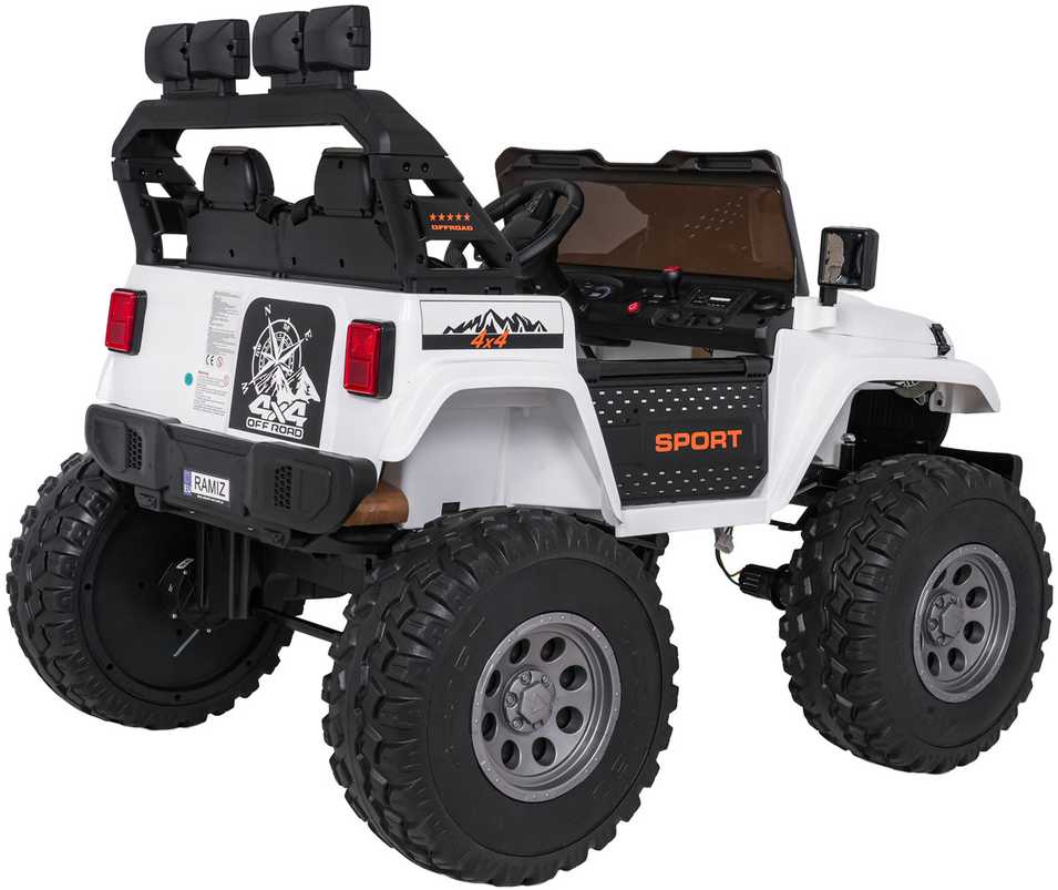 Keičiamo dydžio Extreme Sport 4x4 visureigis Baltas