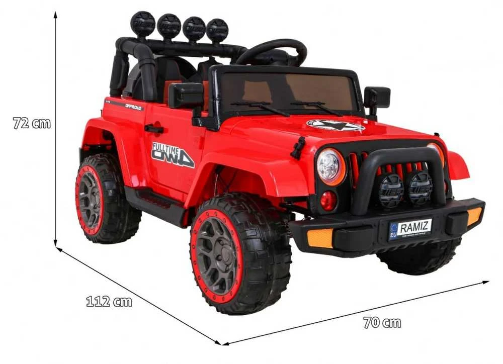 Ramiz Elektromobilis Full Time 4WD 4x4, Raudona