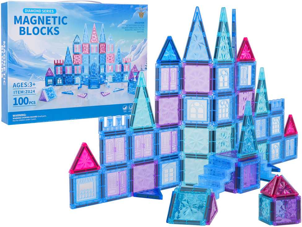 Magnetinių blokelių rinkinys ICE SNOW 100 vnt