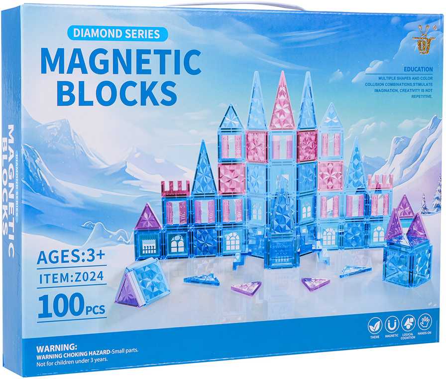 Magnetinių blokelių rinkinys ICE SNOW 100 vnt