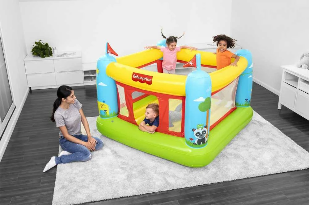 BESTWAY Fisher-Price pripučiamas batutas, 1.75m x 1.73m x 1.35m, 93553