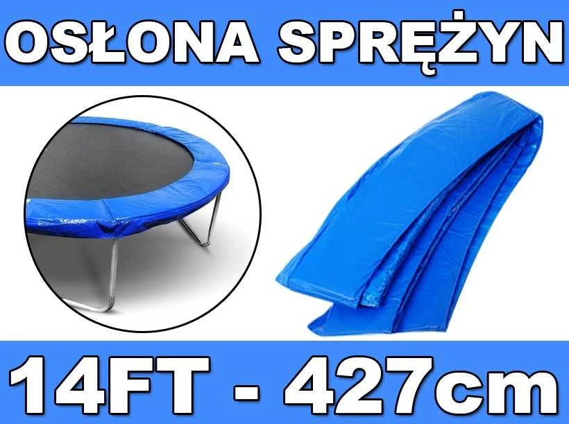 Mėlyna batuto spyruoklių apsauga 427 cm