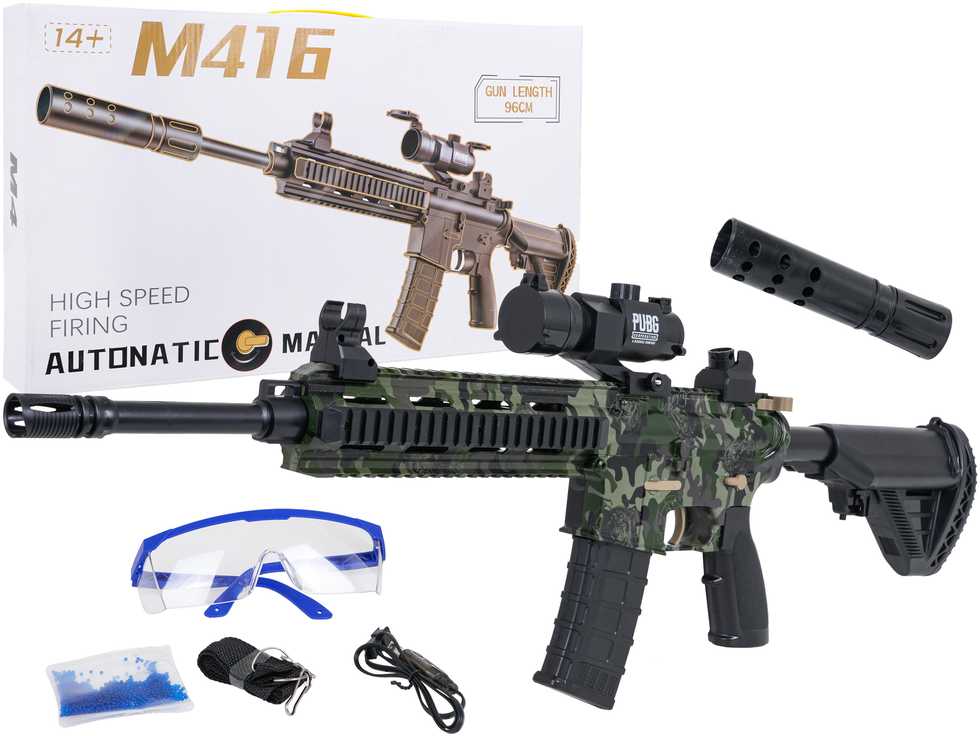 Ramiz M416 vandens želė kulkų šautuvas su priedais