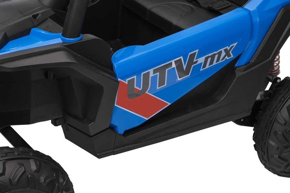Vaikiškas elektrinis UTV-MX keturratis su 3 greičiais ir saugos mygtuku, nuo 3 metų