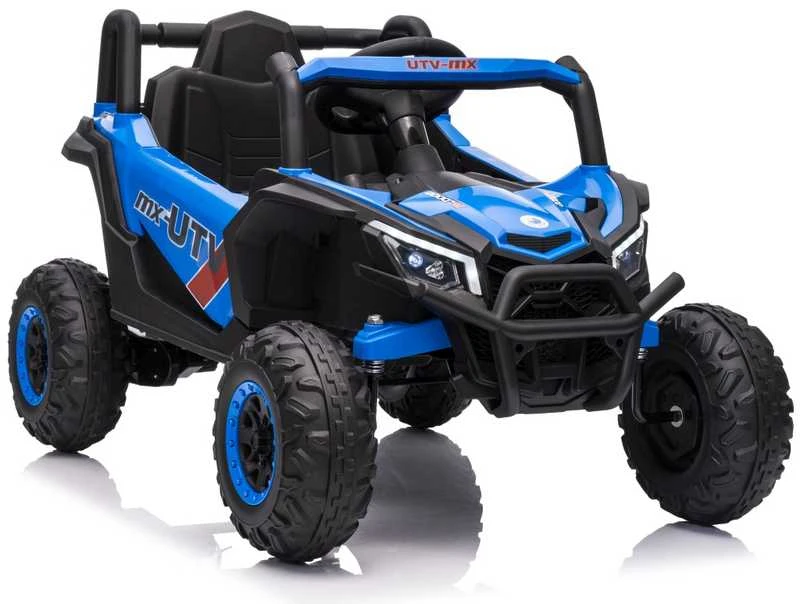 Vaikiškas elektrinis UTV-MX keturratis su 3 greičiais ir saugos mygtuku, nuo 3 metų
