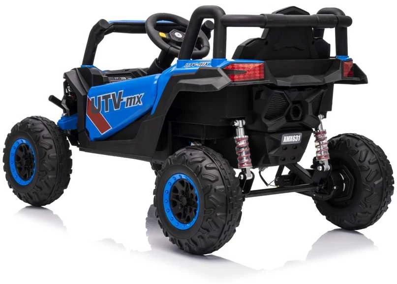 Vaikiškas elektrinis UTV-MX keturratis su 3 greičiais ir saugos mygtuku, nuo 3 metų