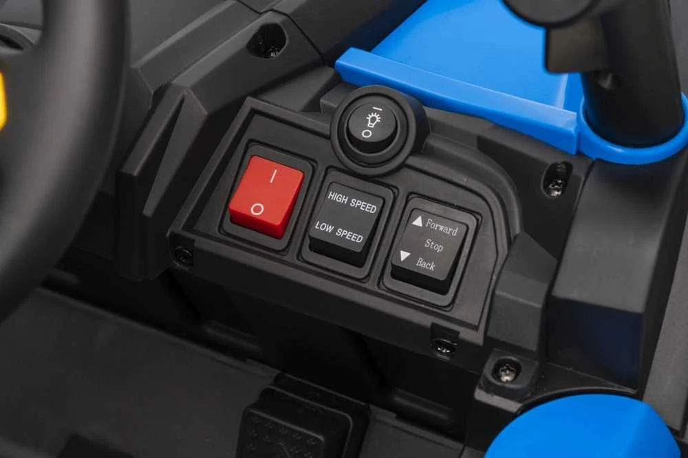 Vaikiškas elektrinis UTV-MX keturratis su 3 greičiais ir saugos mygtuku, nuo 3 metų