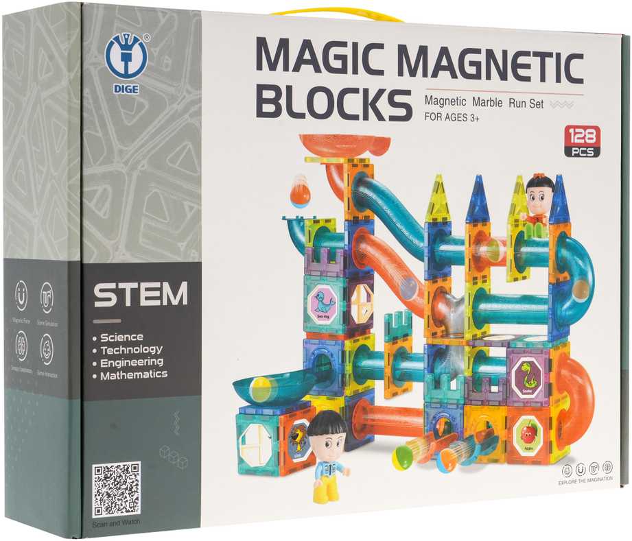 Klocki Magnetyczne Rinkinys 128 dalys