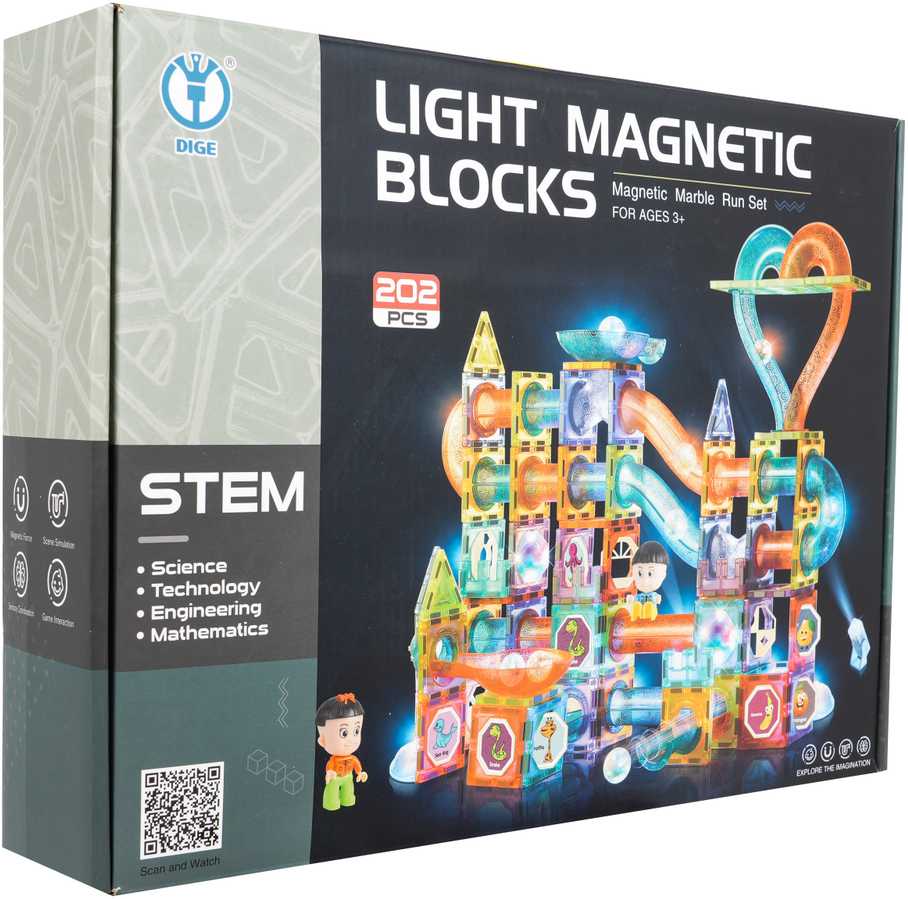 Ramiz Rinkinys Magnetic Blocks 202 dalys