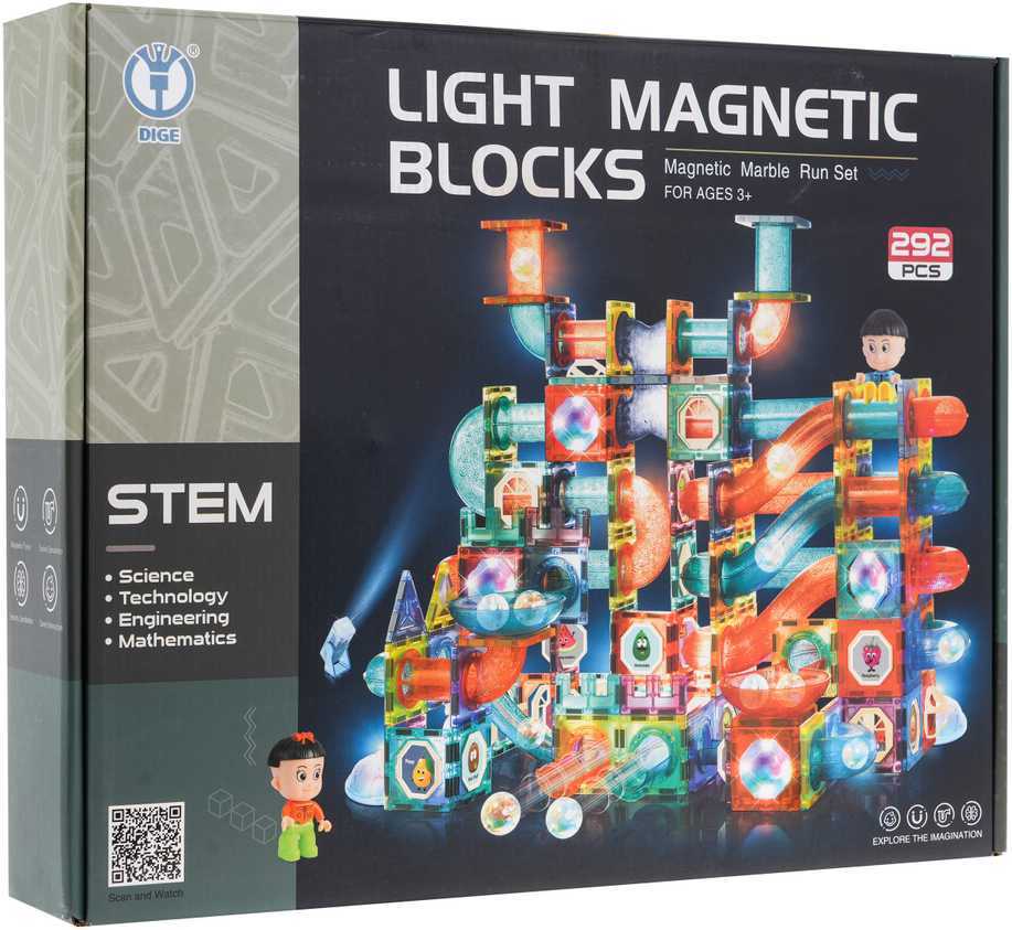 Magnetinių blokų rinkinys 292 elementai