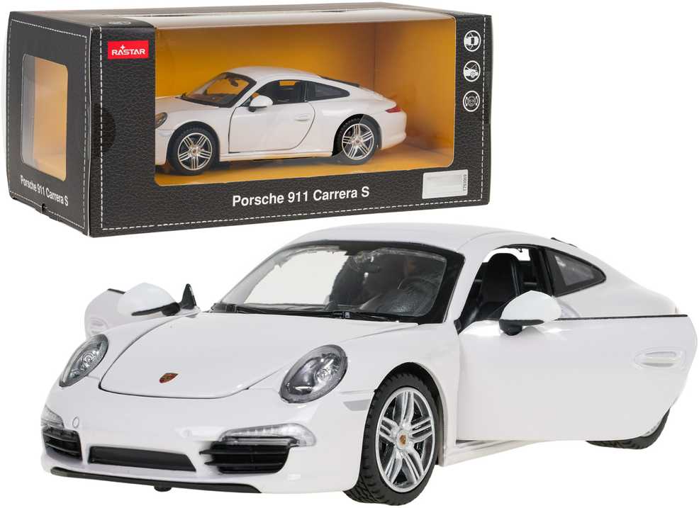 Autko Metalowe 1:24 Porsche 911 Baltas RASTAR