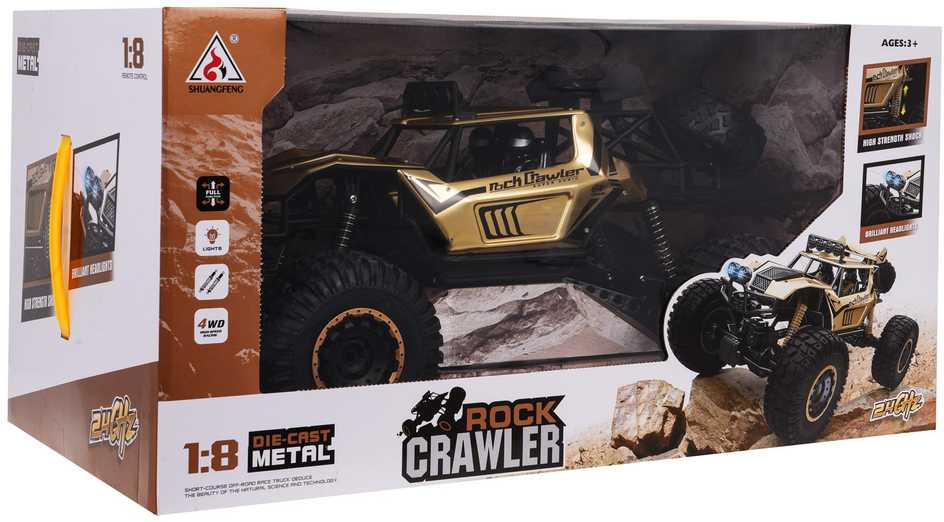 Nuotoliniu būdu valdomas visureigis Metal Mega Crawler 1:8 aukso spalvos