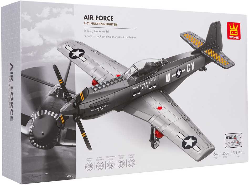 Ramiz MUSTANG FIGHTER P-51 KARINIO LĖKTUVO KONSTRUKCIJOS KLAKAI DIDELIAI