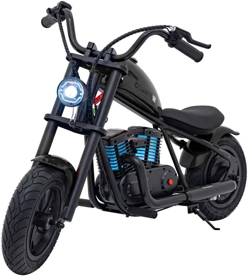 Elektrinis vaikiškas motociklas Cruiser 12 juodas iki 16km/h
