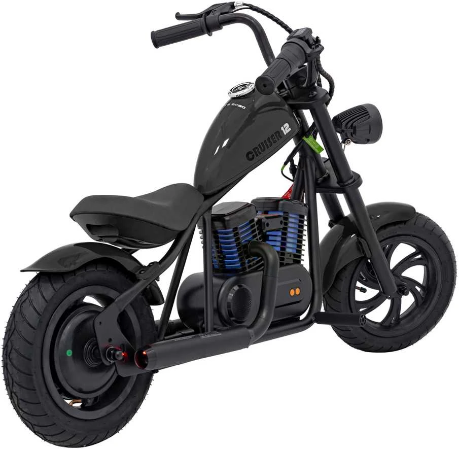 Elektrinis vaikiškas motociklas Cruiser 12 juodas iki 16km/h