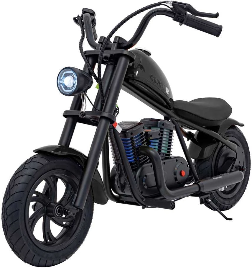 Elektrinis vaikiškas motociklas Cruiser 12 juodas iki 16km/h