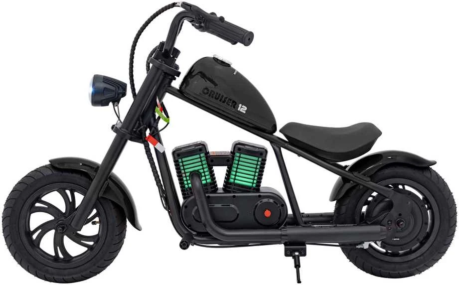 Elektrinis vaikiškas motociklas Cruiser 12 juodas iki 16km/h