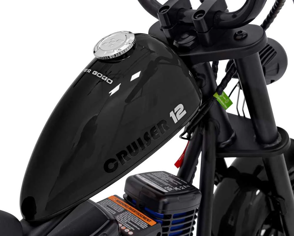 Elektrinis vaikiškas motociklas Cruiser 12 juodas iki 16km/h