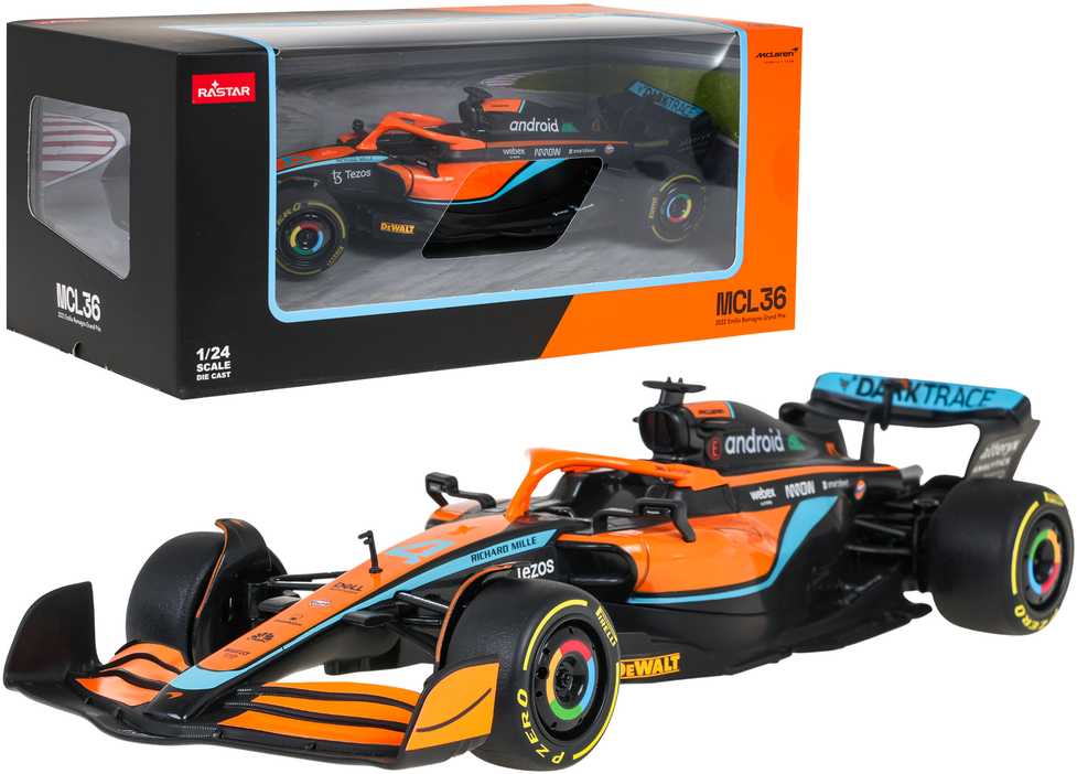 Autko Metalowe 1:24 McLaren F1 MCL36 Oranžinė RASTAR