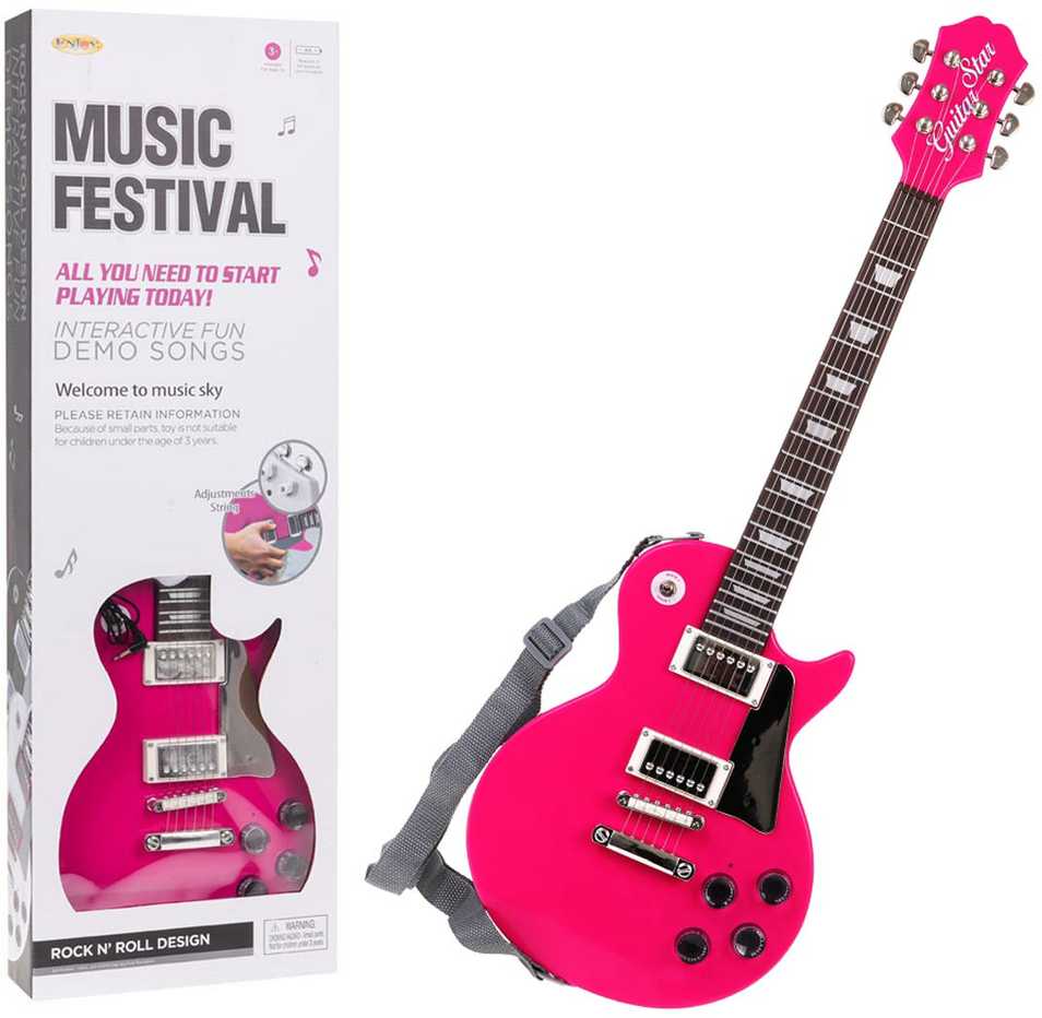 Lean Sport Vaikų gitaros ir mikrofono rinkinys rožinis