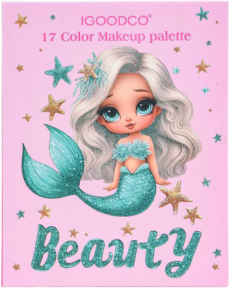 Ramiz Mermaid makiažo rinkinys, knyga, akių šešėlių paletė, lūpų blizgis