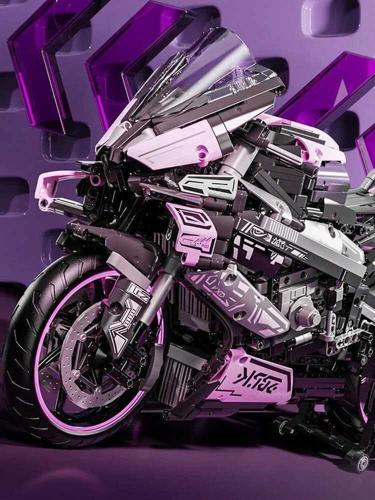 Statybiniai blokai motociklų lenktynininkams rožiniai 2066 vnt